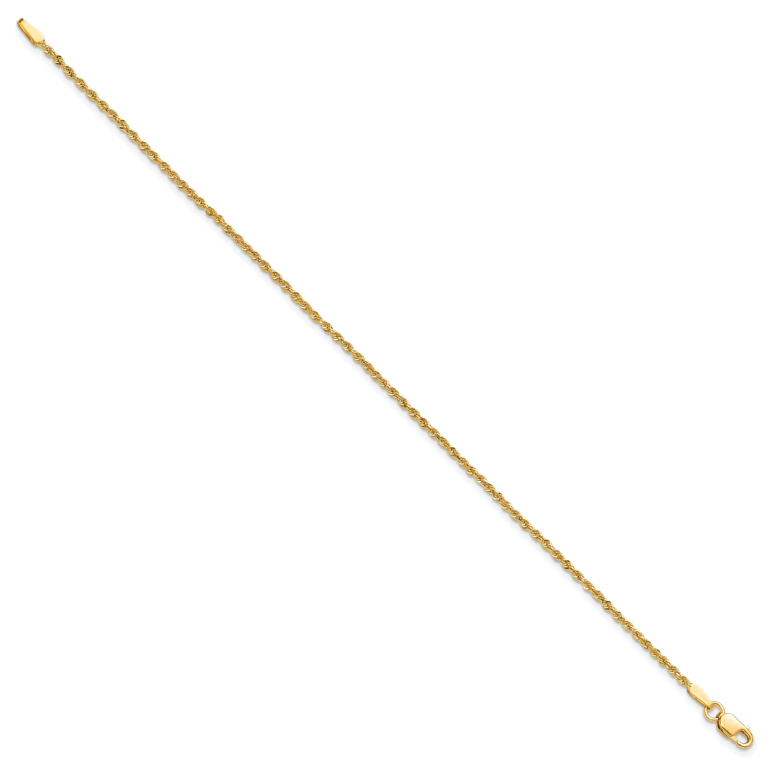 10k 1.5mm Diamond-cut Rope Chain Anklet