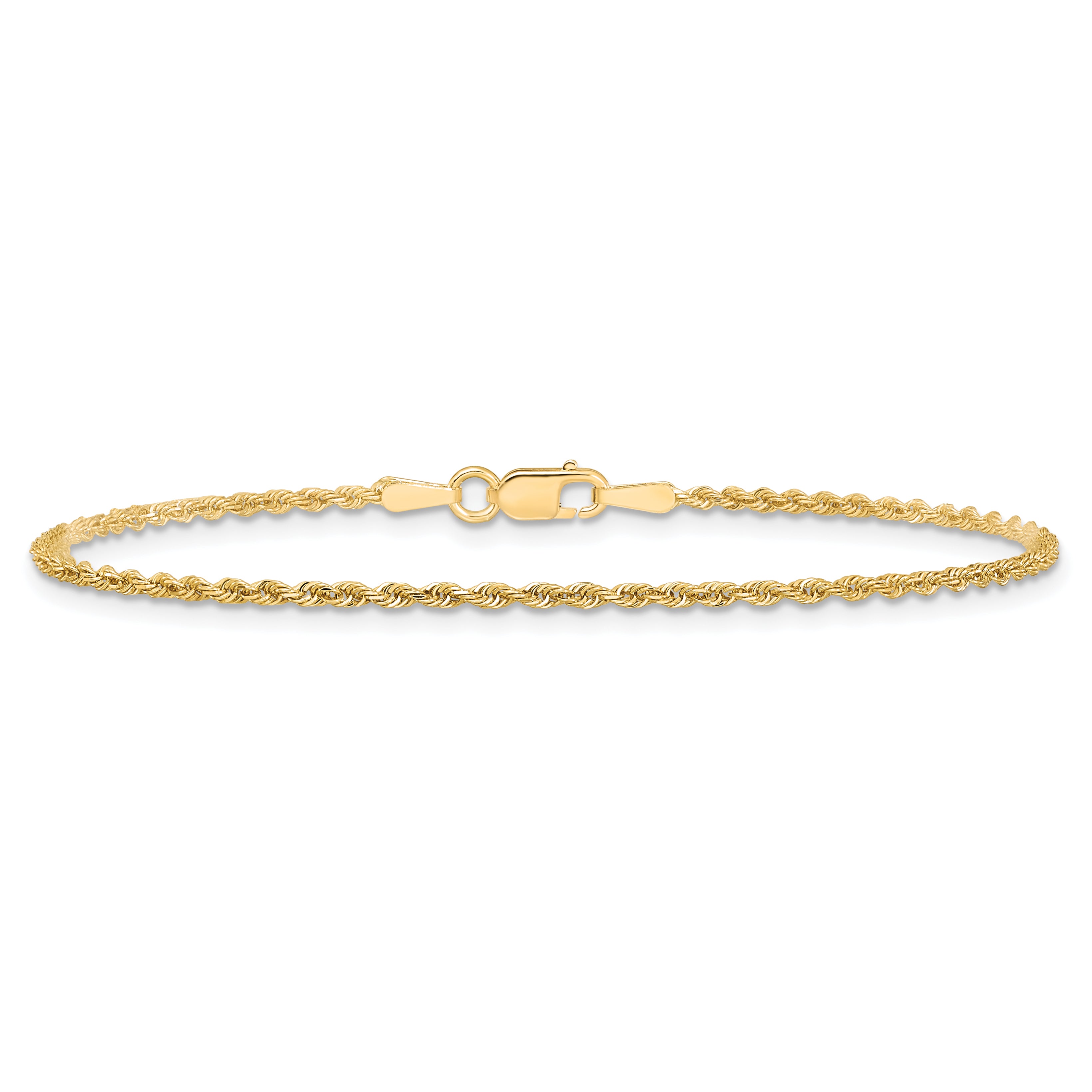 10k 1.5mm Diamond-cut Rope Chain Anklet