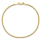 10k 1.5mm Diamond-cut Rope Chain Anklet