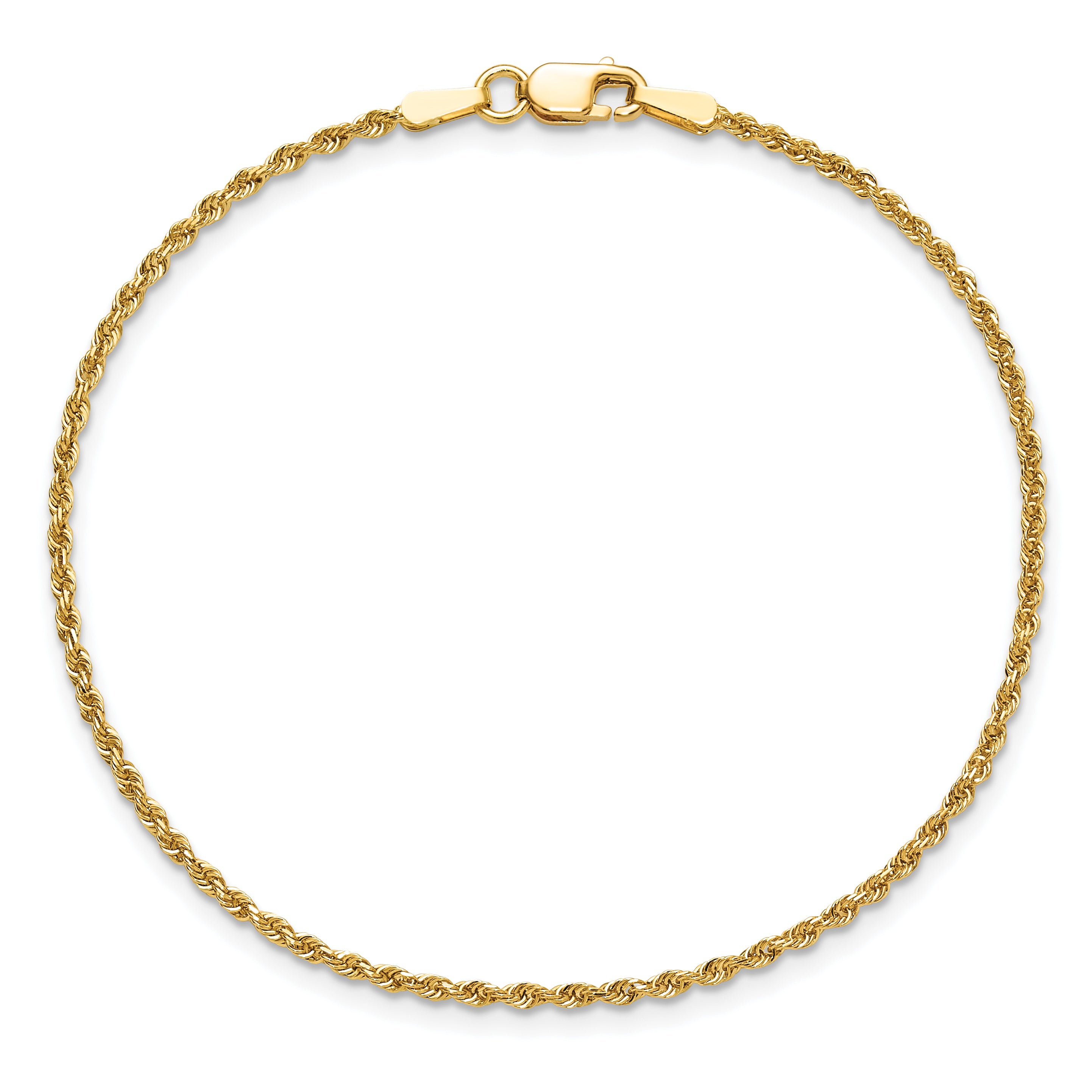 10k 1.5mm Diamond-cut Rope Chain Anklet