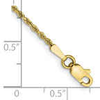 10k 1.5mm Diamond-cut Rope Chain Anklet