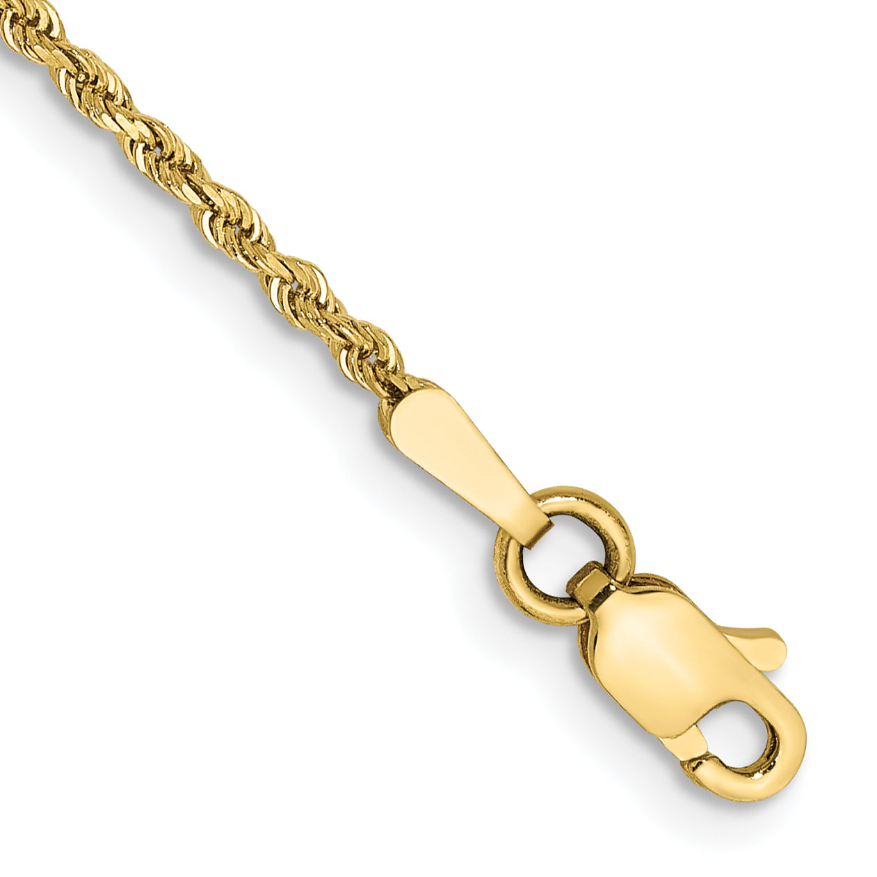 10k 1.5mm Diamond-cut Rope Chain Anklet Main image
