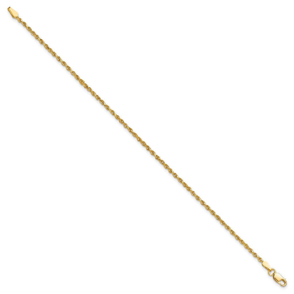 10k 1.75mm Diamond-cut Rope Chain Anklet