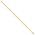 10k 1.75mm Diamond-cut Rope Chain Anklet