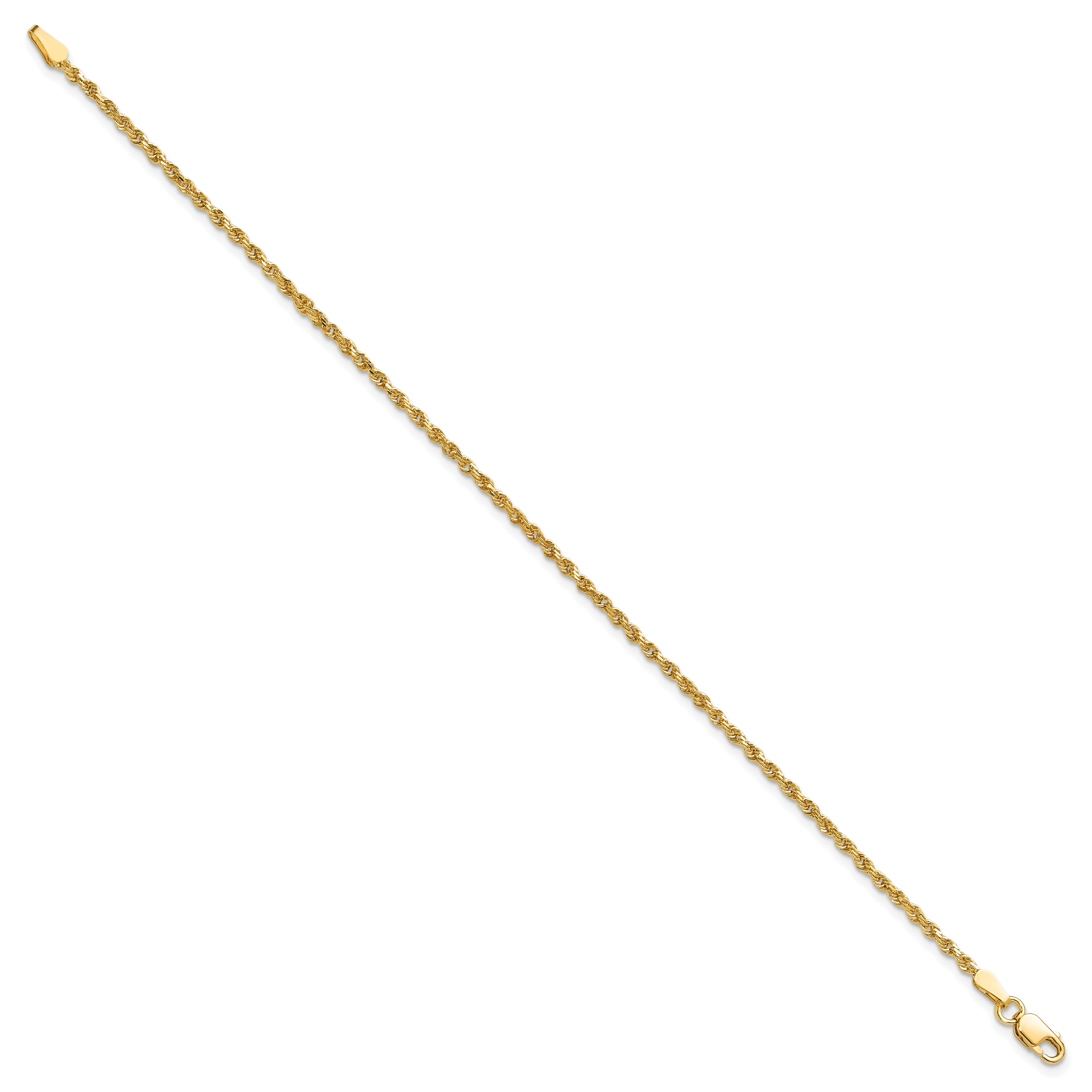 10k 1.75mm Diamond-cut Rope Chain Anklet