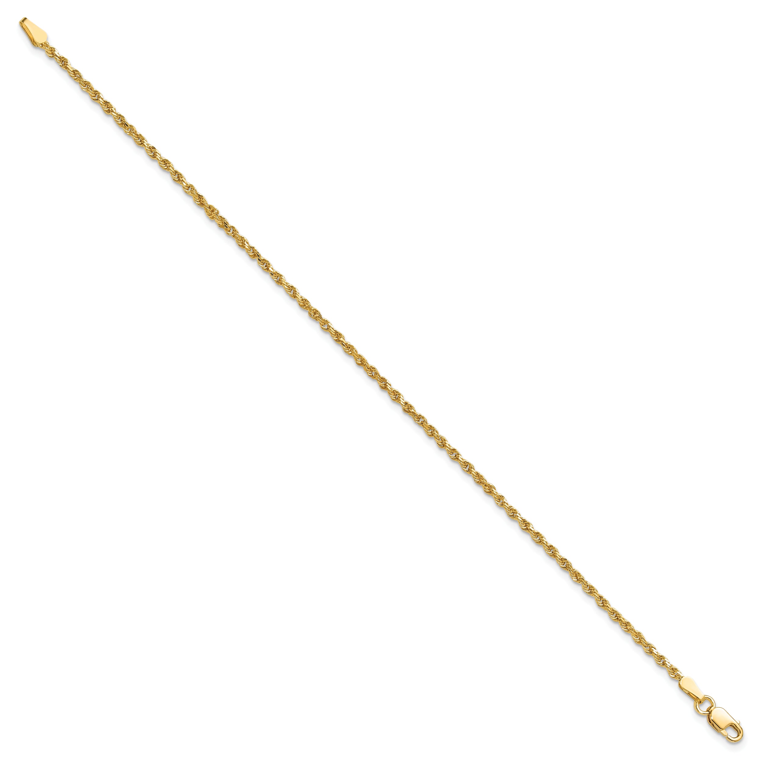 10k 1.75mm Diamond-cut Rope Chain Anklet