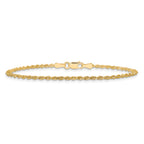 10k 1.75mm Diamond-cut Rope Chain Anklet