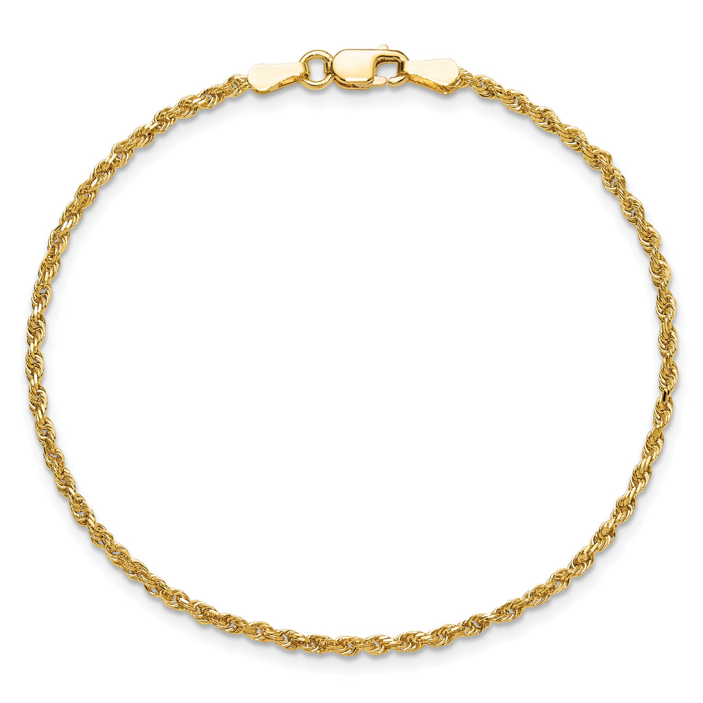 10k 1.75mm Diamond-cut Rope Chain Anklet