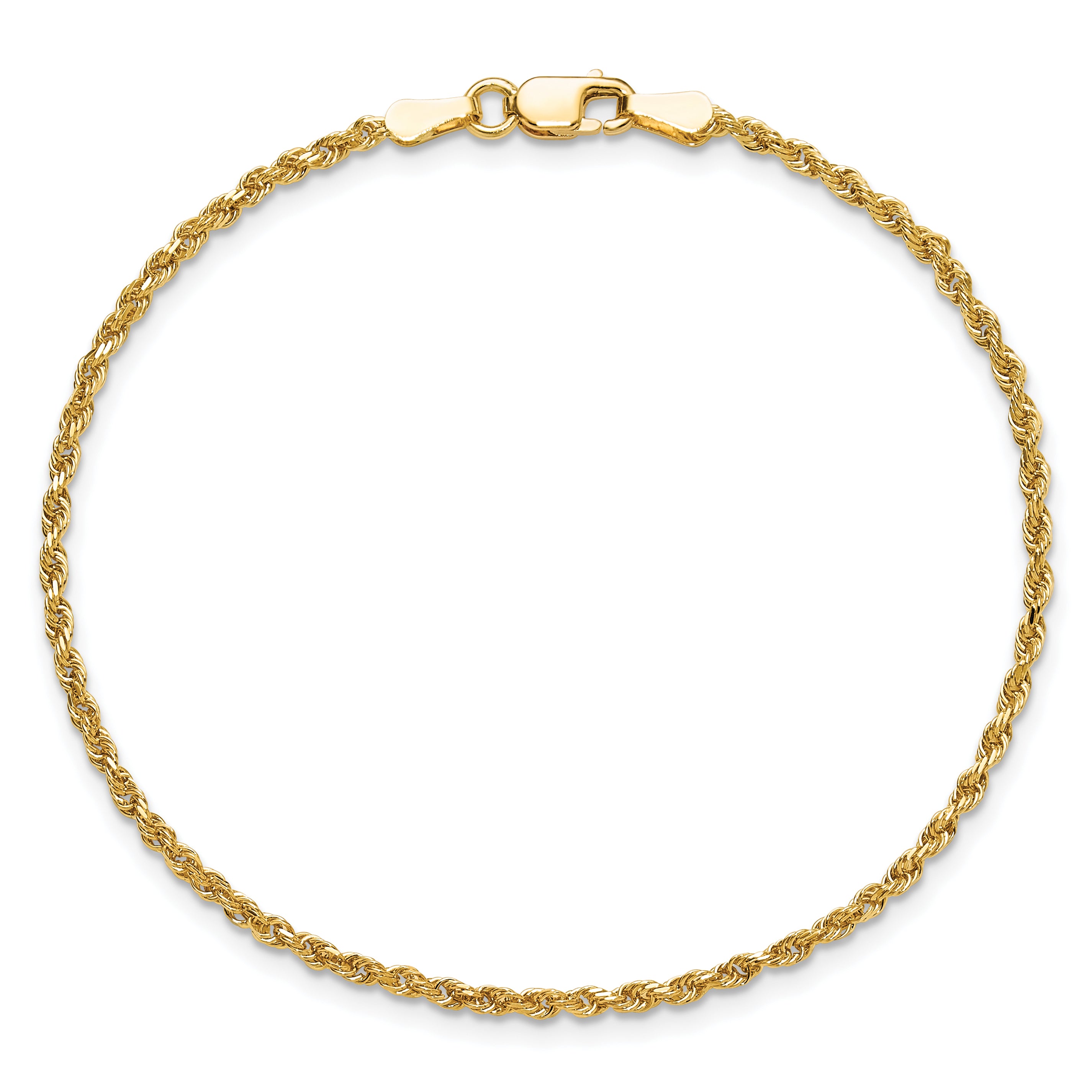 10k 1.75mm Diamond-cut Rope Chain Anklet