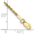 10k 1.75mm Diamond-cut Rope Chain Anklet