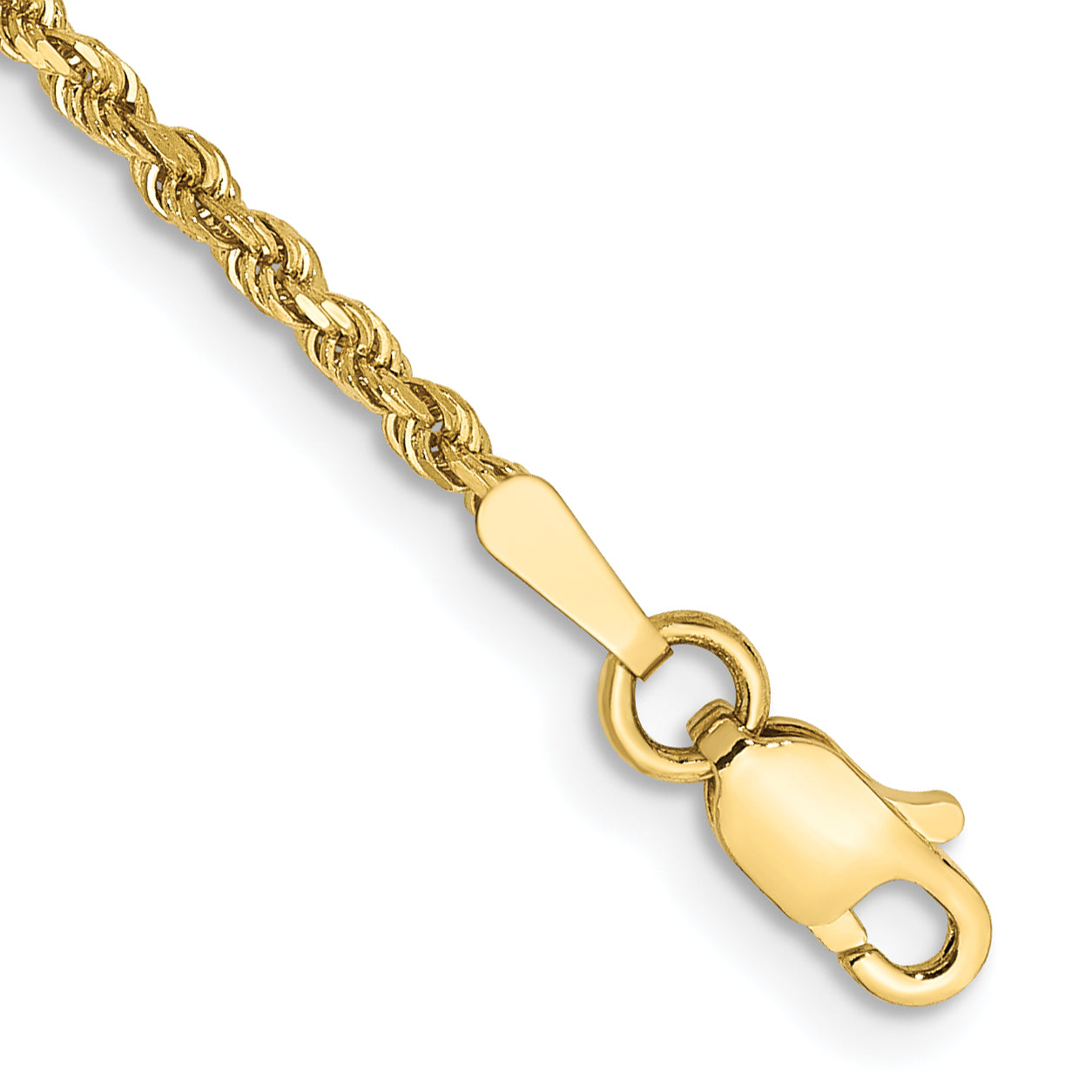 10k 1.75mm Diamond-cut Rope Chain Anklet Main image