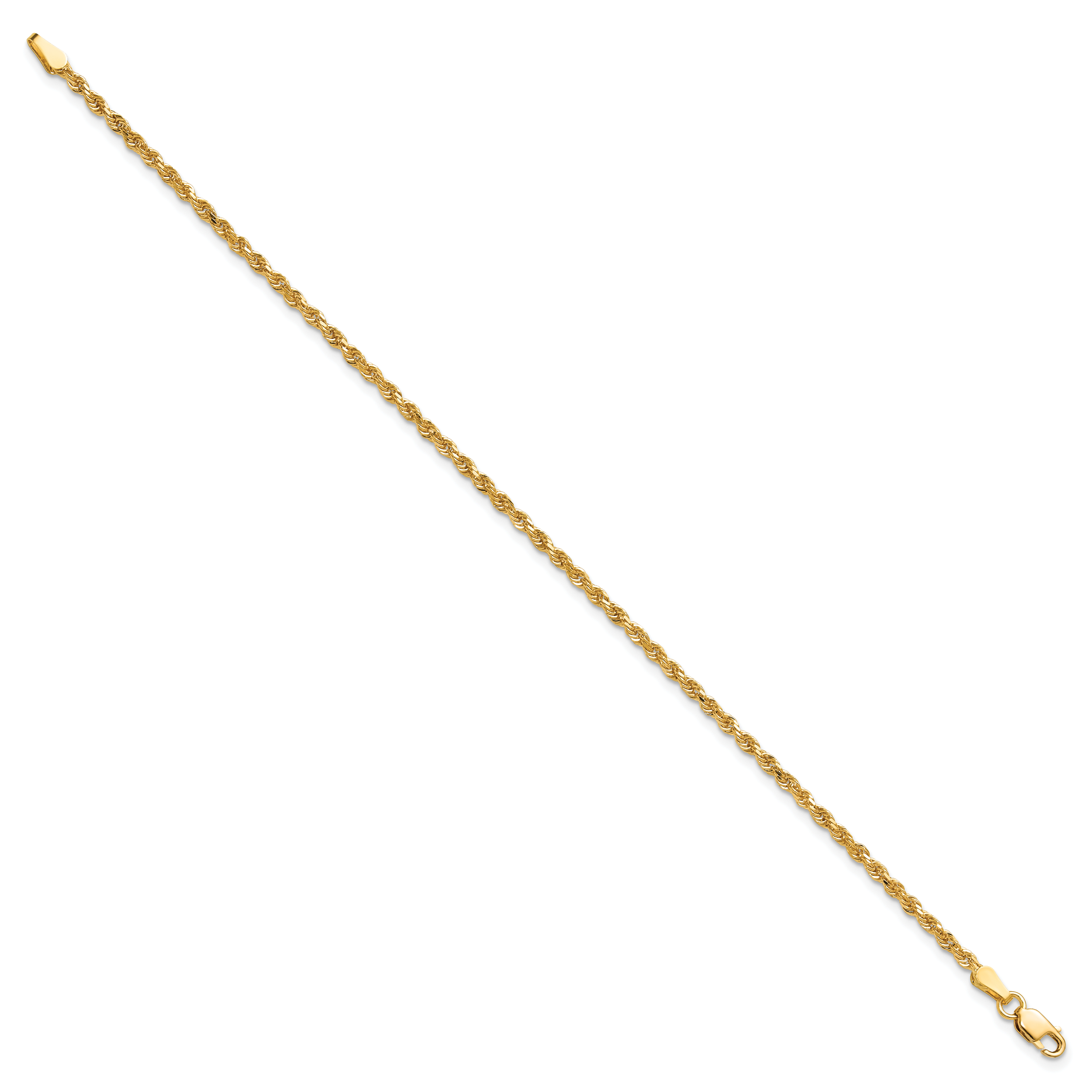 10k 2mm Diamond-cut Rope Chain Secondary image