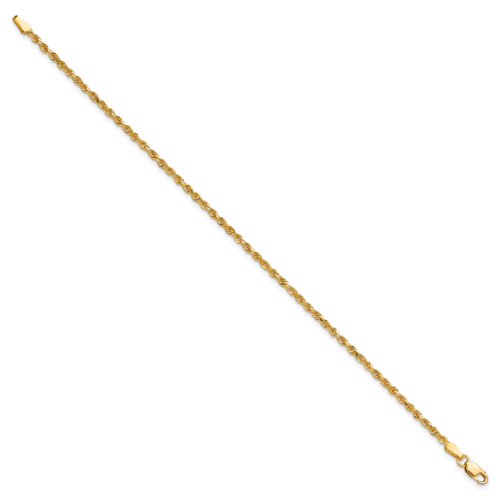 10k 2mm Diamond-cut Rope Chain Anklet