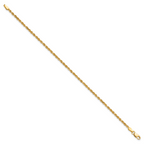 10k 2mm Diamond-cut Rope Chain Anklet