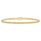 10k 2mm Diamond-cut Rope Chain Anklet