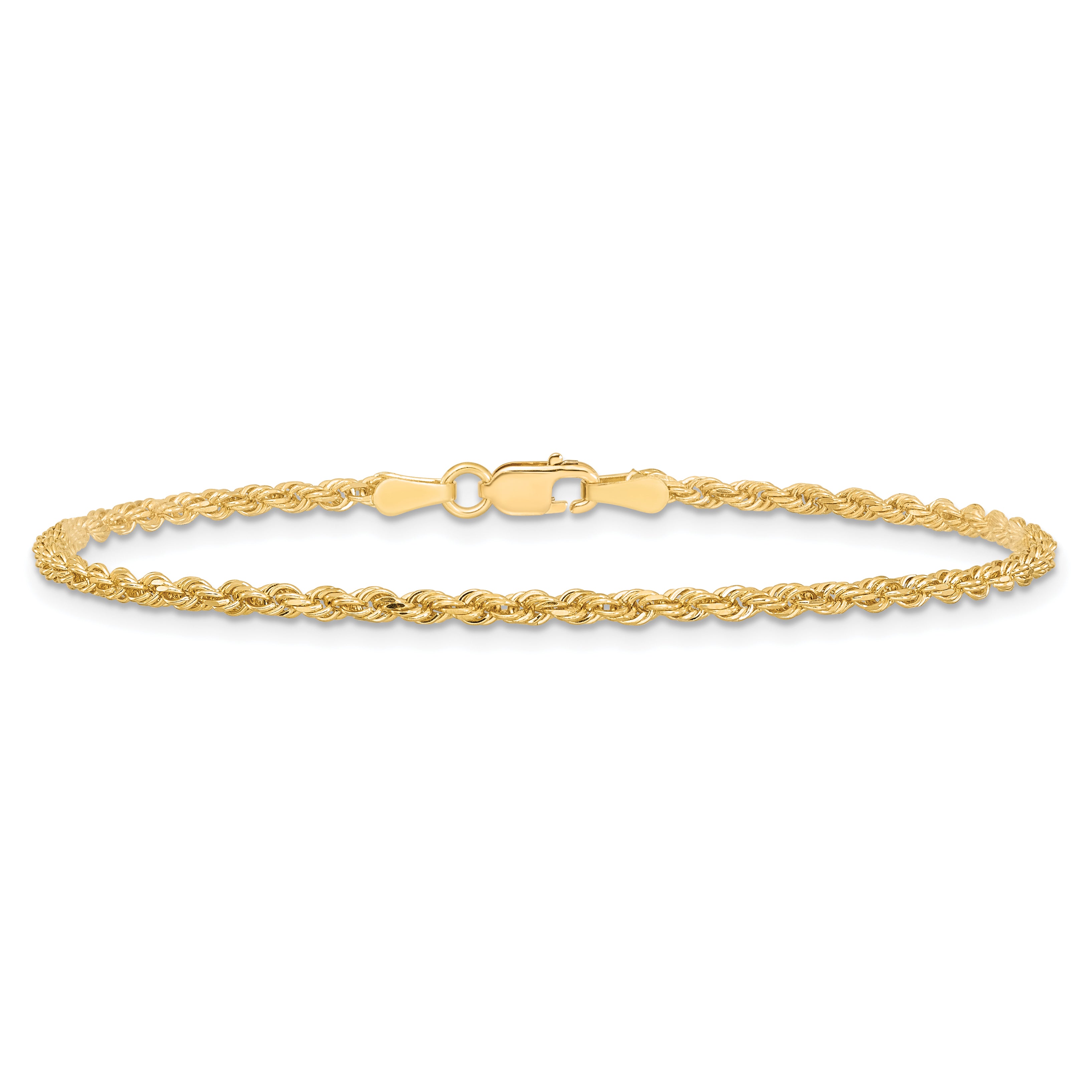 10k 2mm Diamond-cut Rope Chain Anklet