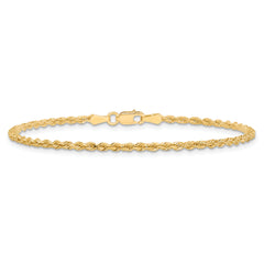 10k 2mm Diamond-cut Rope Chain Anklet
