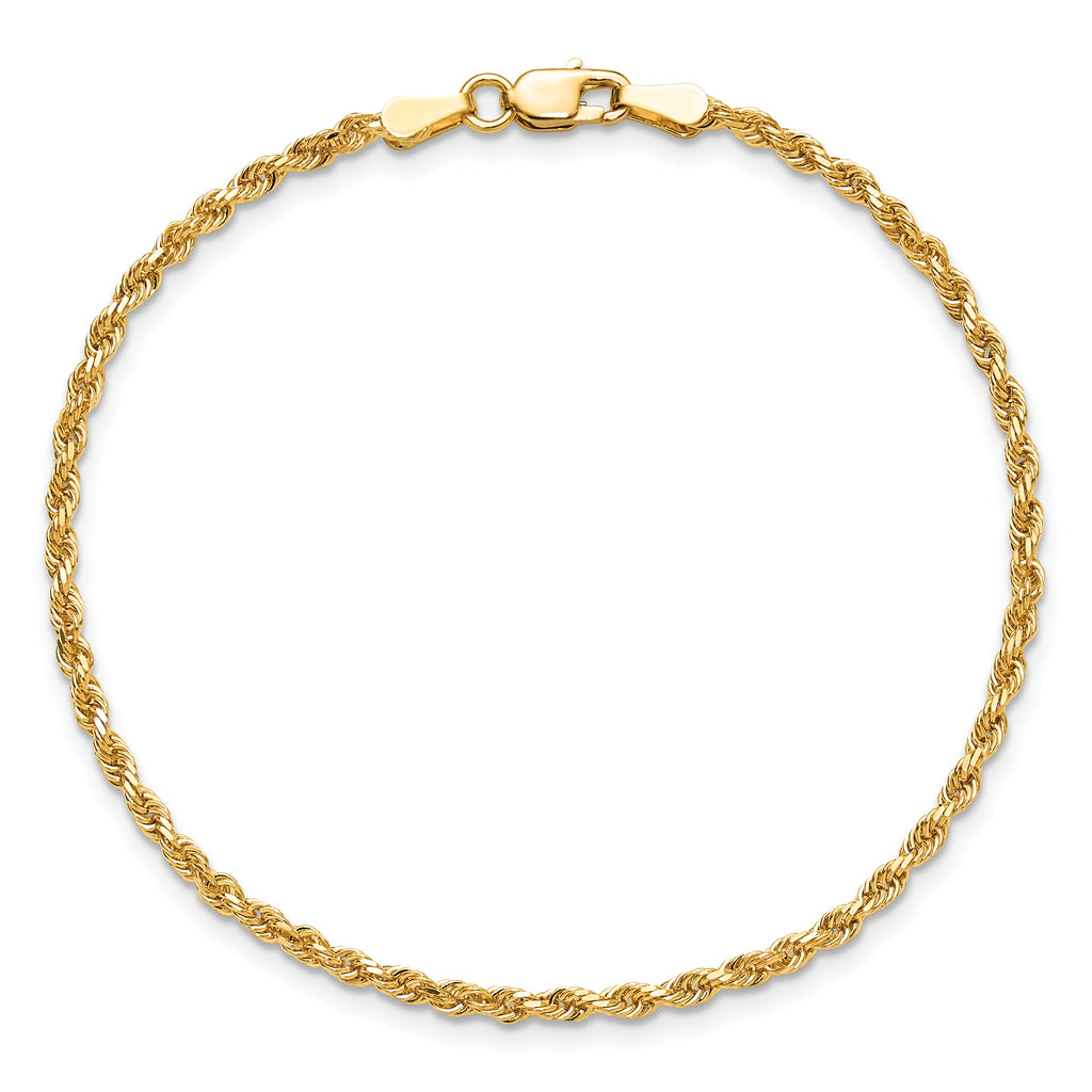 10k 2mm Diamond-cut Rope Chain Anklet