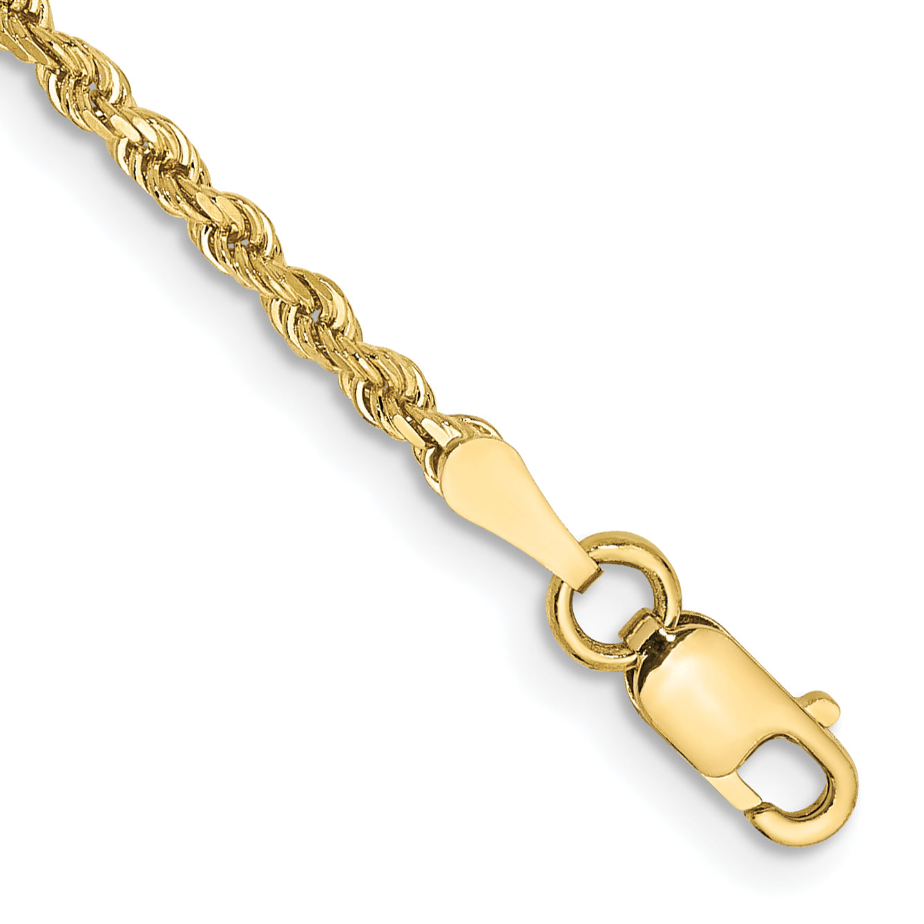 10k 2mm Diamond-cut Rope Chain Anklet Main image