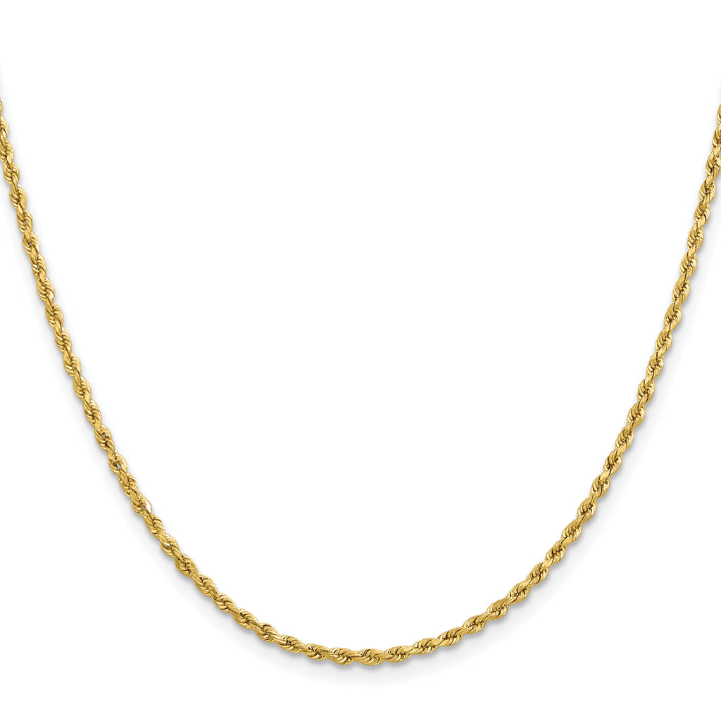 10K None 2.0mm Rope Chain Necklace - view 2