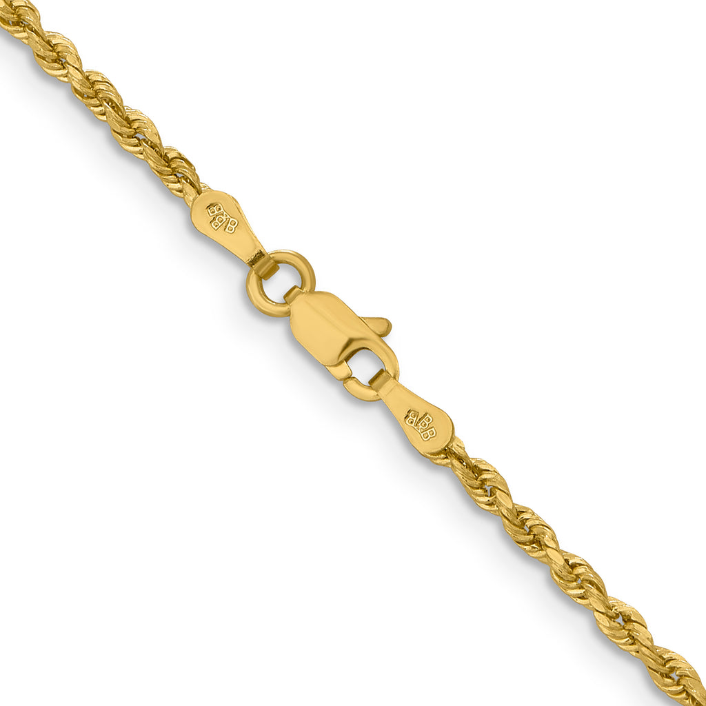 10K None 2.0mm Rope Chain Necklace - view 3