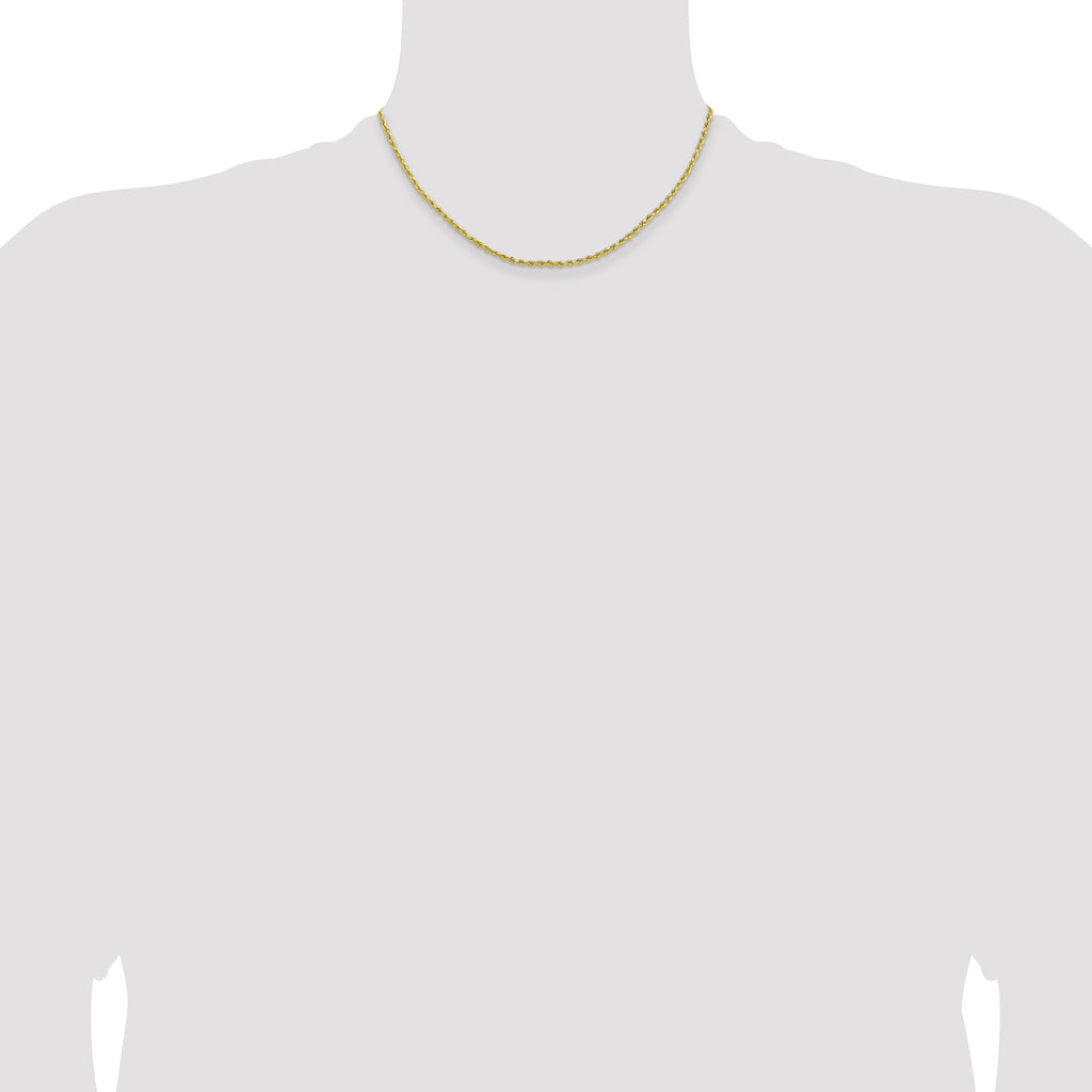 10K None 2.0mm Rope Chain Necklace - view 4