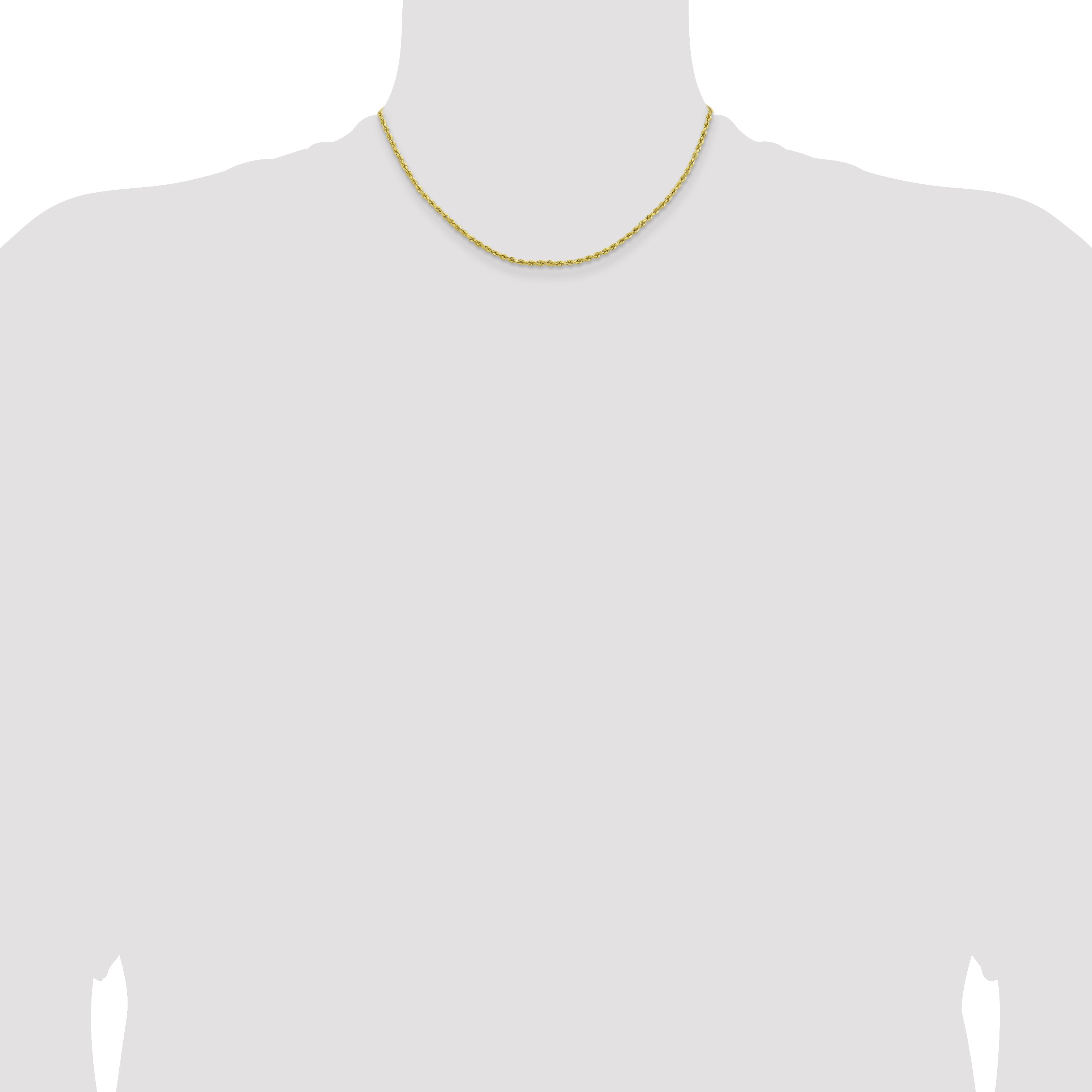 10K None 2.0mm Rope Chain Necklace - view 4