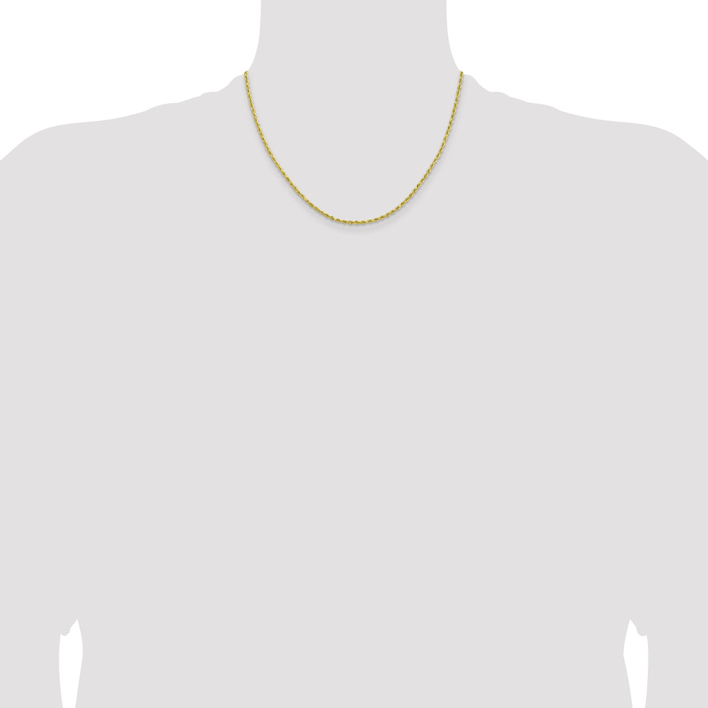 10K None 2.0mm Rope Chain Necklace - view 4