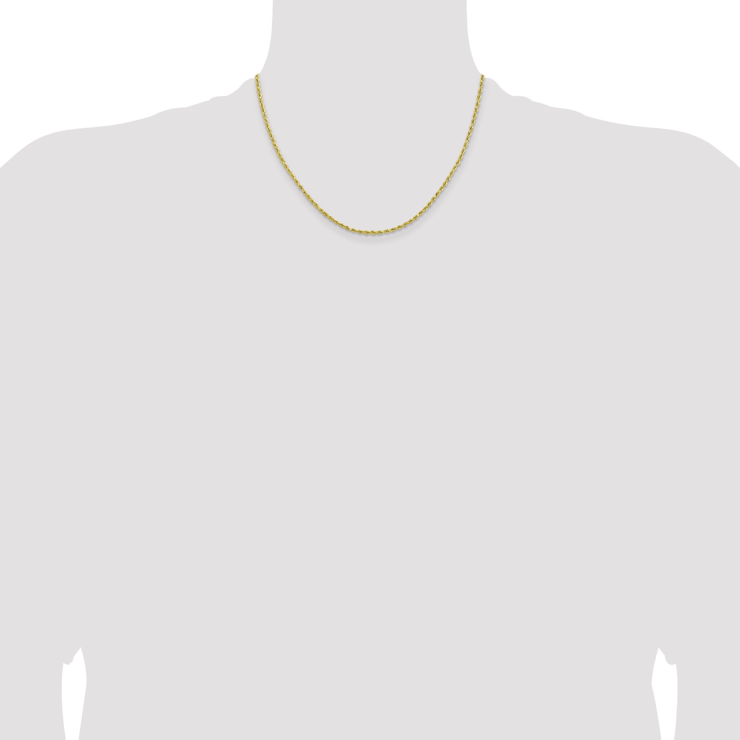 10K None 2.0mm Rope Chain Necklace - view 4