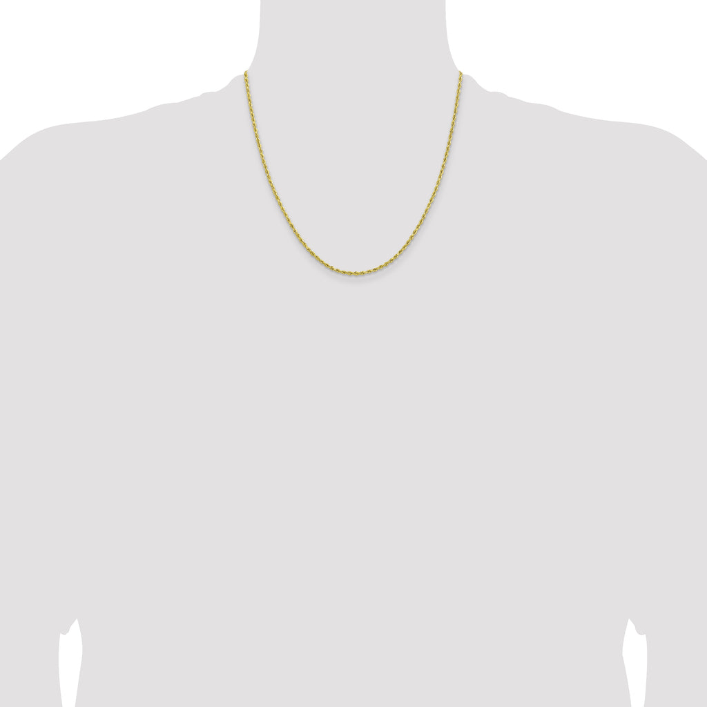10K None 2.0mm Rope Chain Necklace - view 4