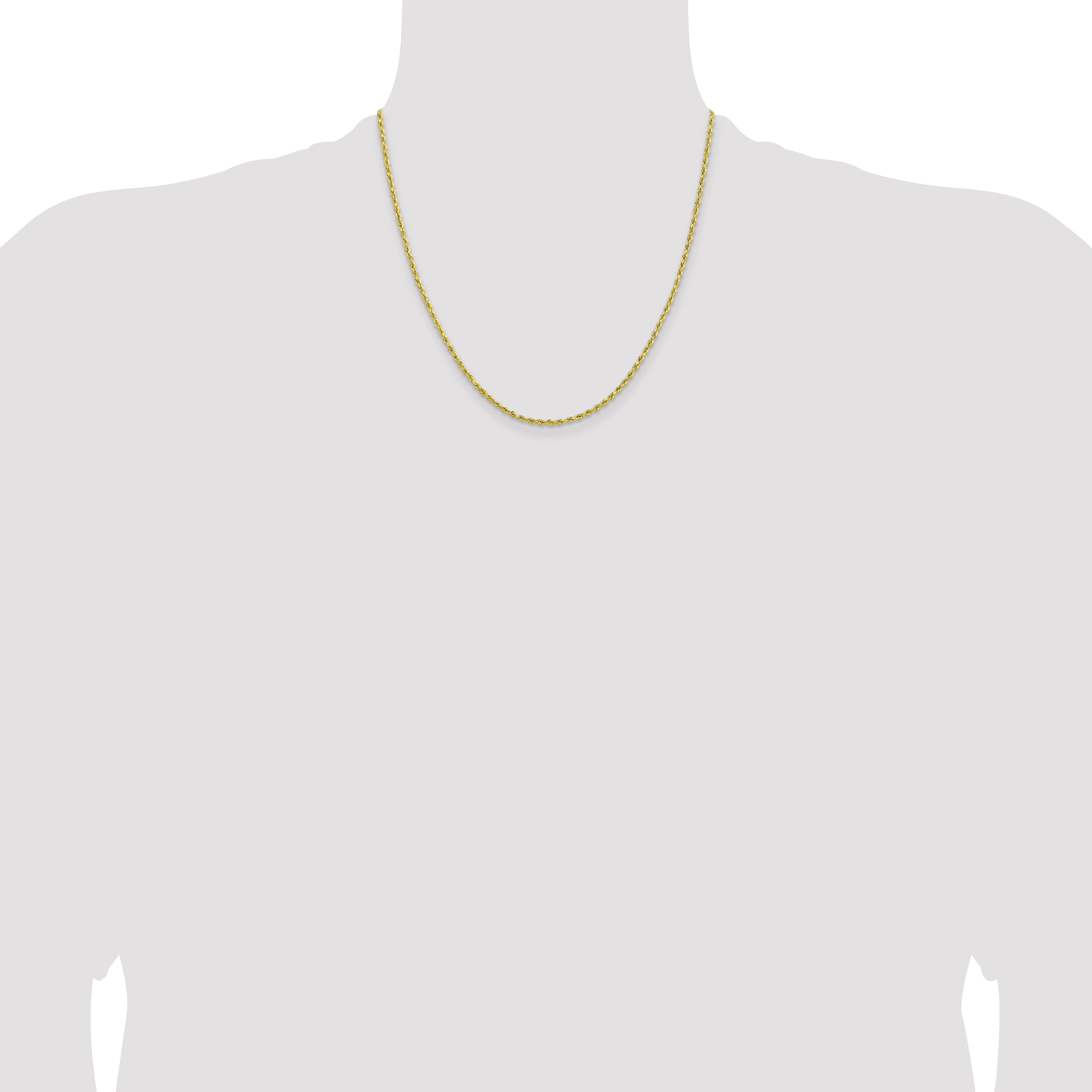 10K None 2.0mm Rope Chain Necklace - view 4