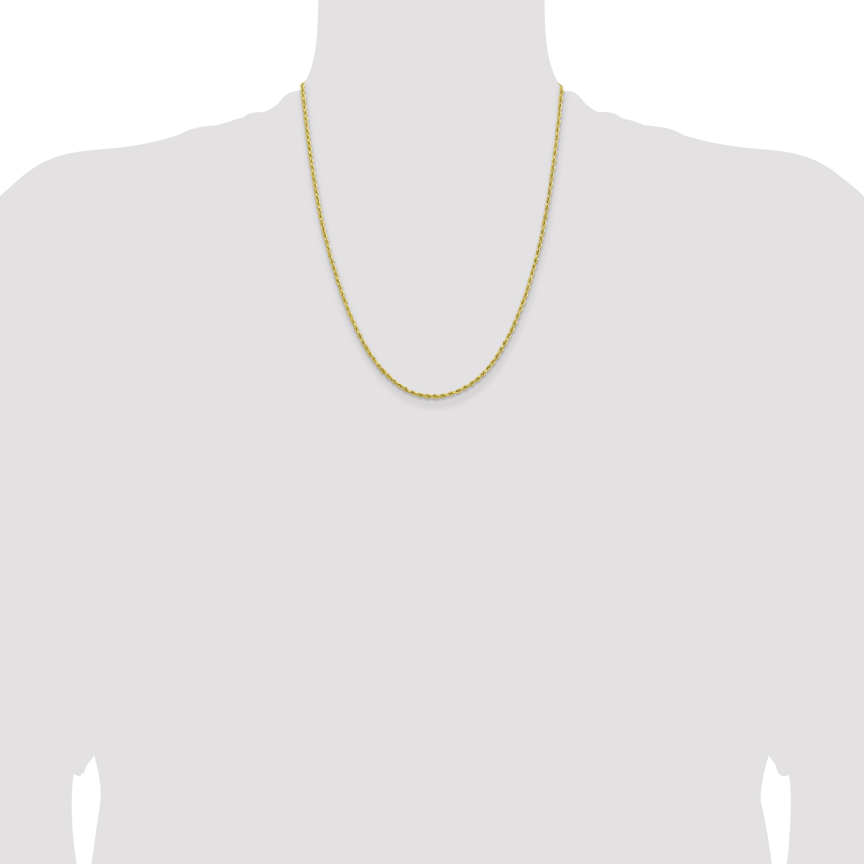 10k 2mm Lightweight D/C Rope with Lobster Clasp Chain