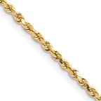 10K None 2.0mm Rope Chain Necklace - 22 in
