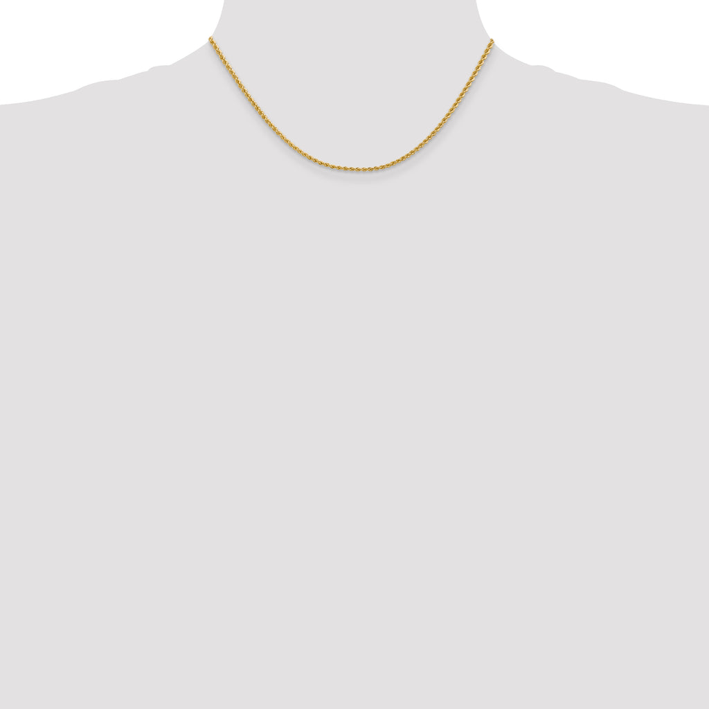 10K None 2.25mm Rope Chain Necklace - view 4