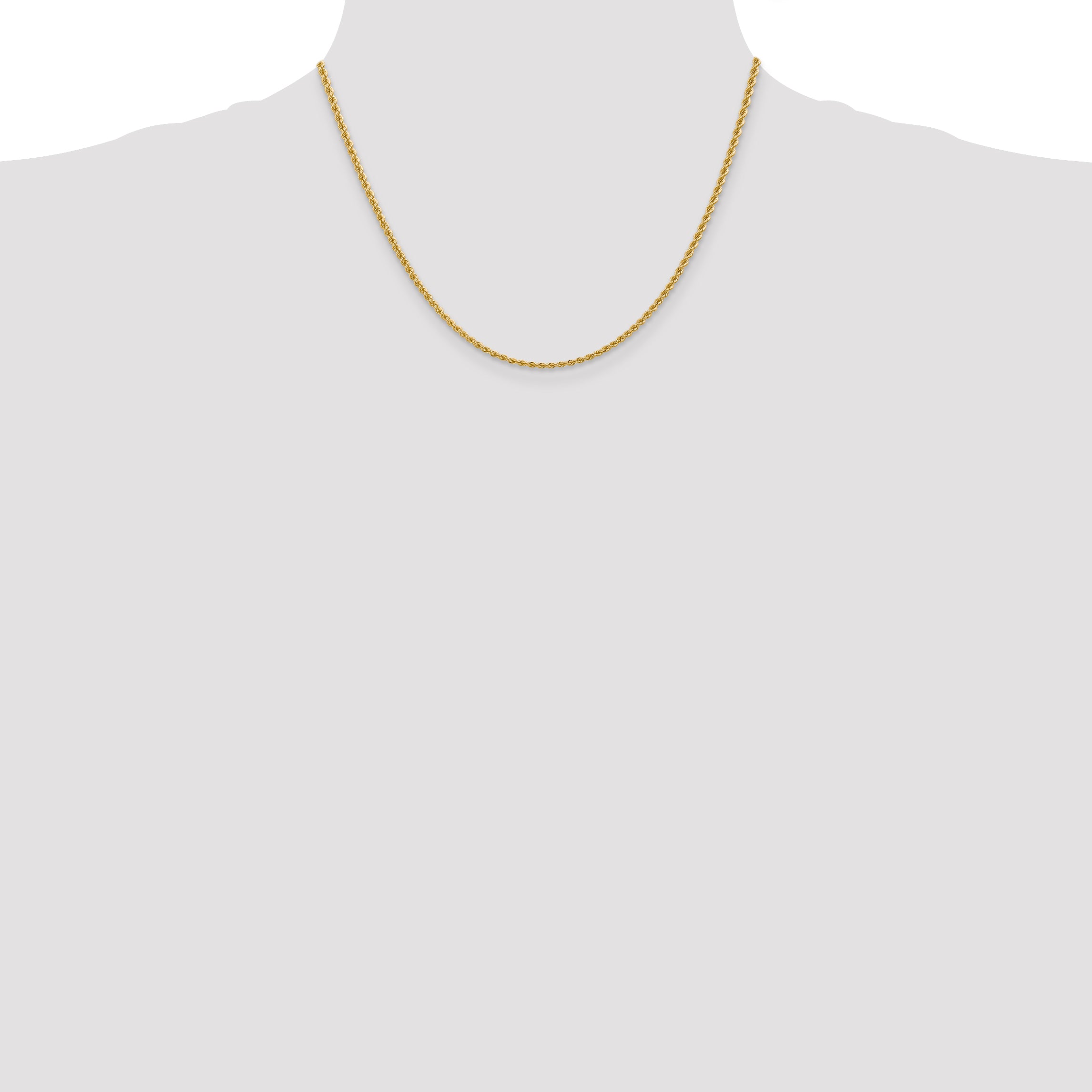 10K None 2.25mm Rope Chain Necklace - view 4