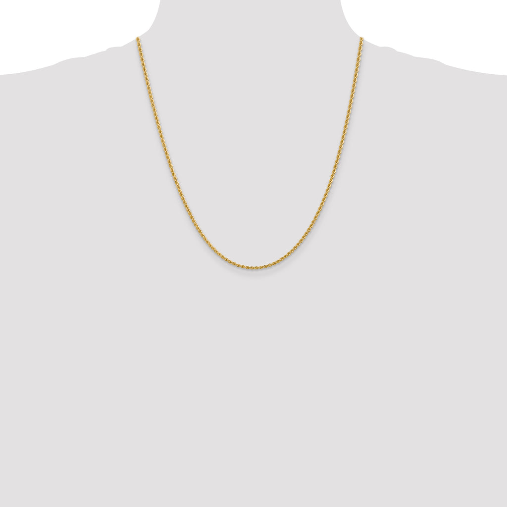 10K None 2.25mm Rope Chain Necklace - view 4