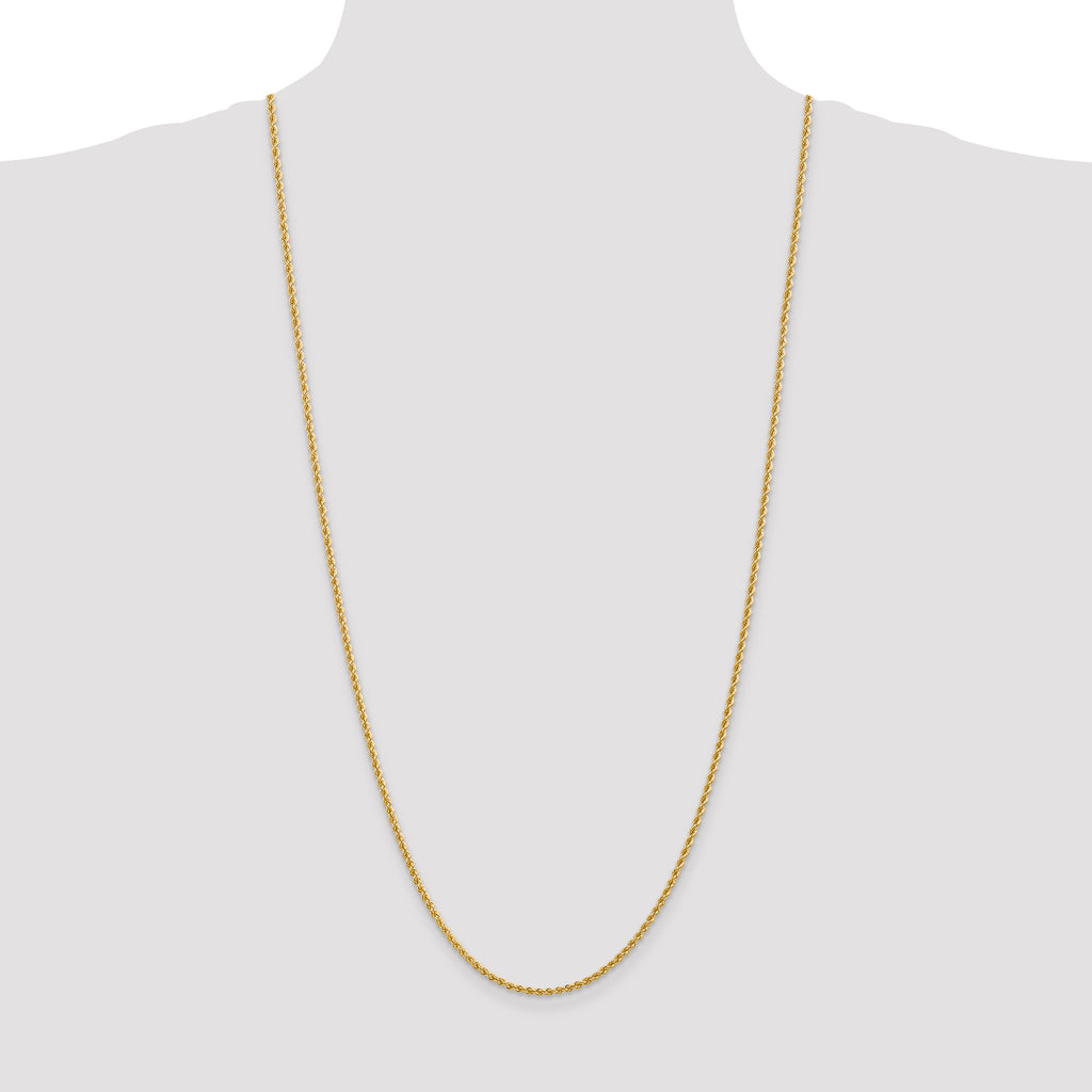10K None 2.25mm Rope Chain Necklace - view 4