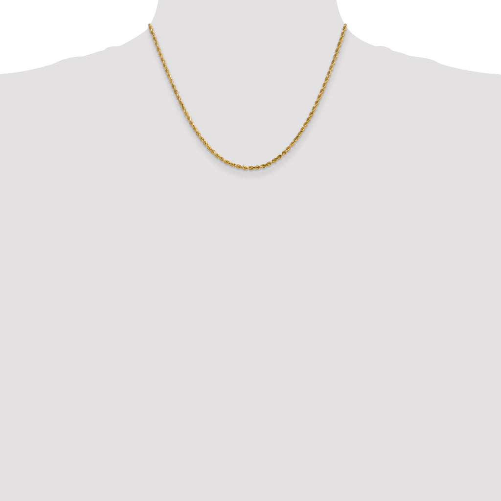 10k 2.25mm Diamond-cut Rope Chain