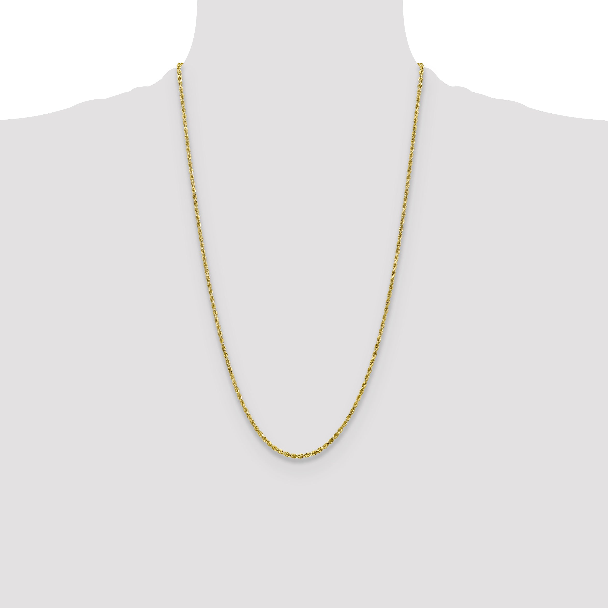 10k 2.25mm Diamond-cut Rope Chain