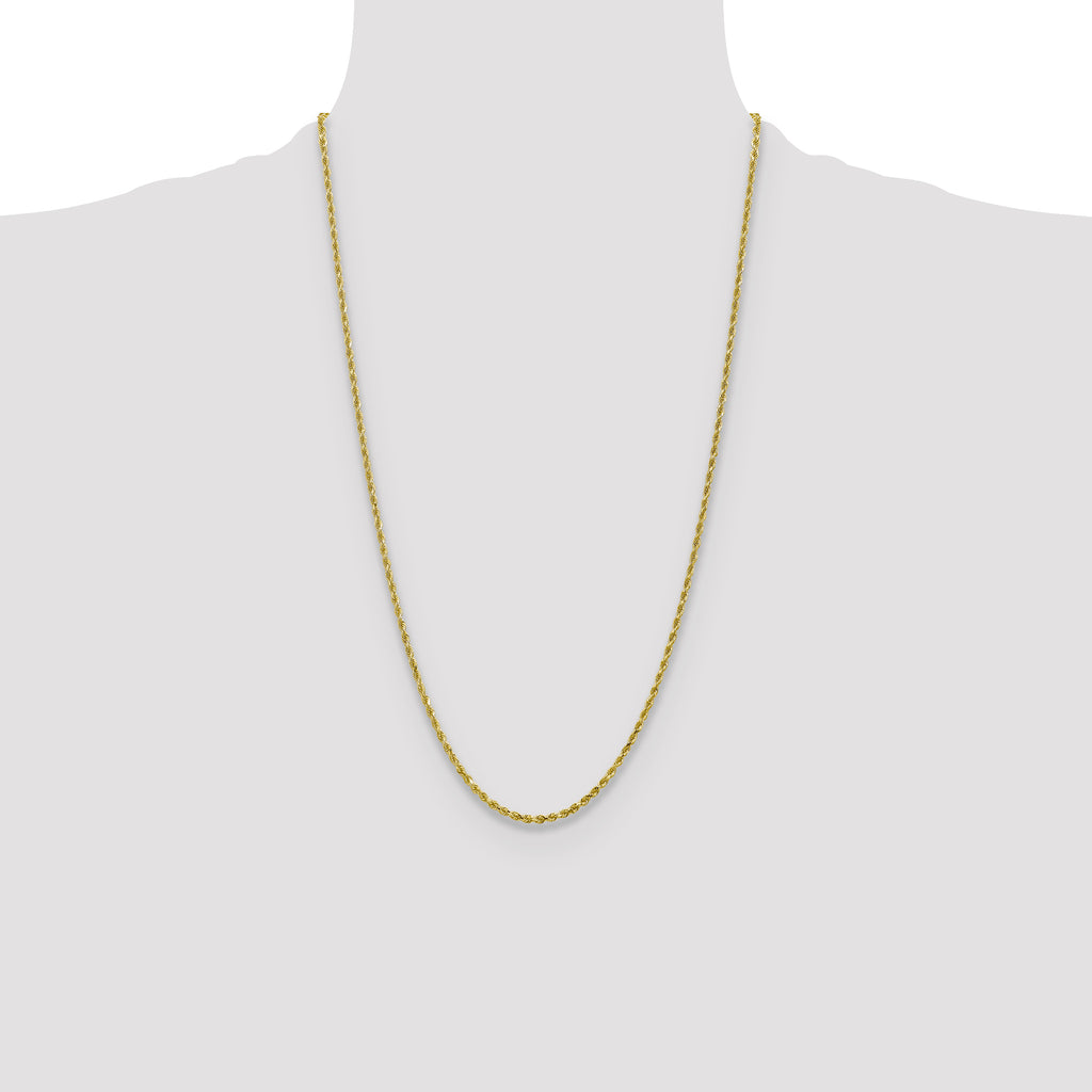 10k 2.25mm Diamond-cut Rope Chain
