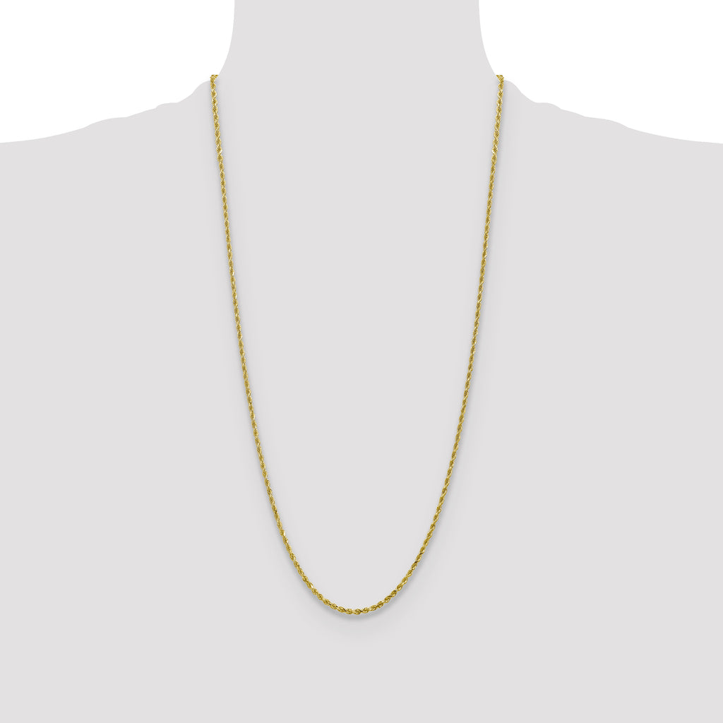 10k 2.25mm Diamond-cut Rope Chain
