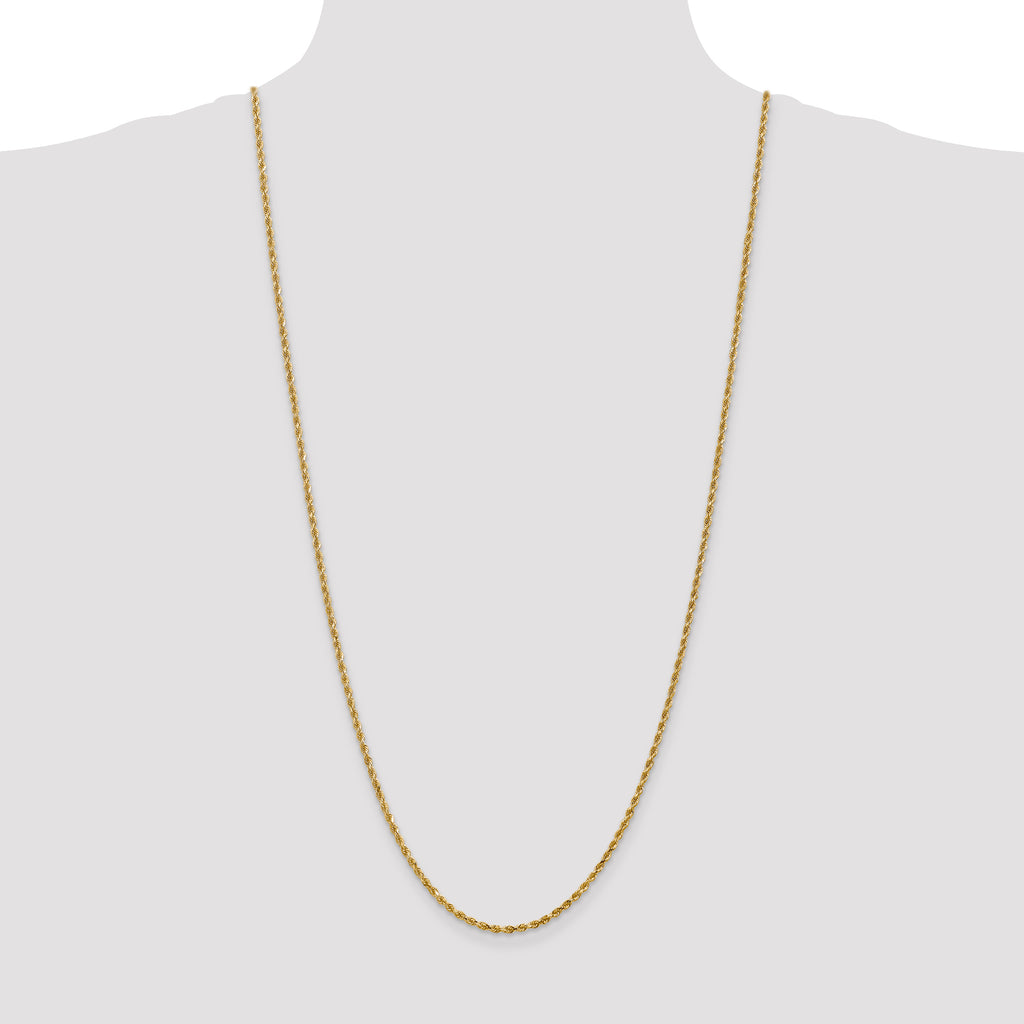 10k 2.25mm Diamond-cut Rope Chain