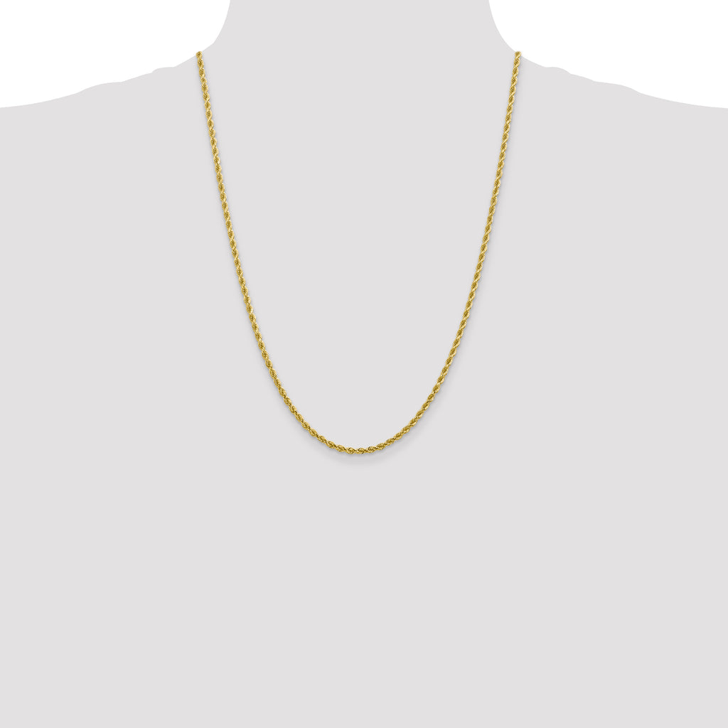 10k 2.75mm Diamond-cut Rope Chain