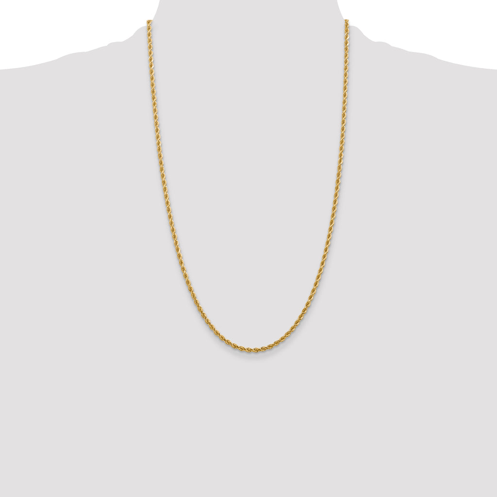 10k 2.75mm Diamond-cut Rope Chain