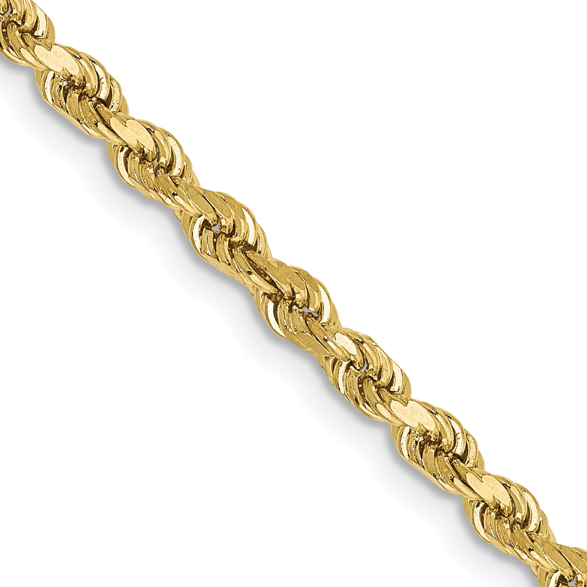 Diamond-Cut Rope Chain in 10K Yellow Gold, 2.75mm - Sophia Jewelers