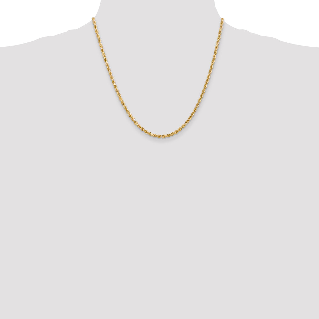 10k 3.0mm Diamond-cut Rope Chain