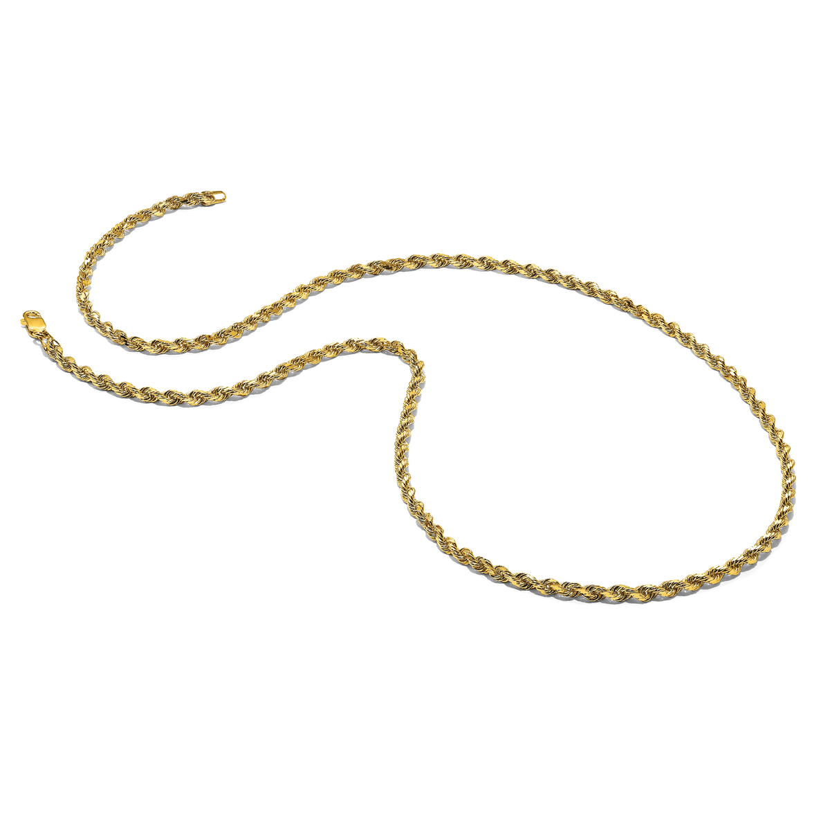 10k 3.0mm Diamond-cut Rope Chain