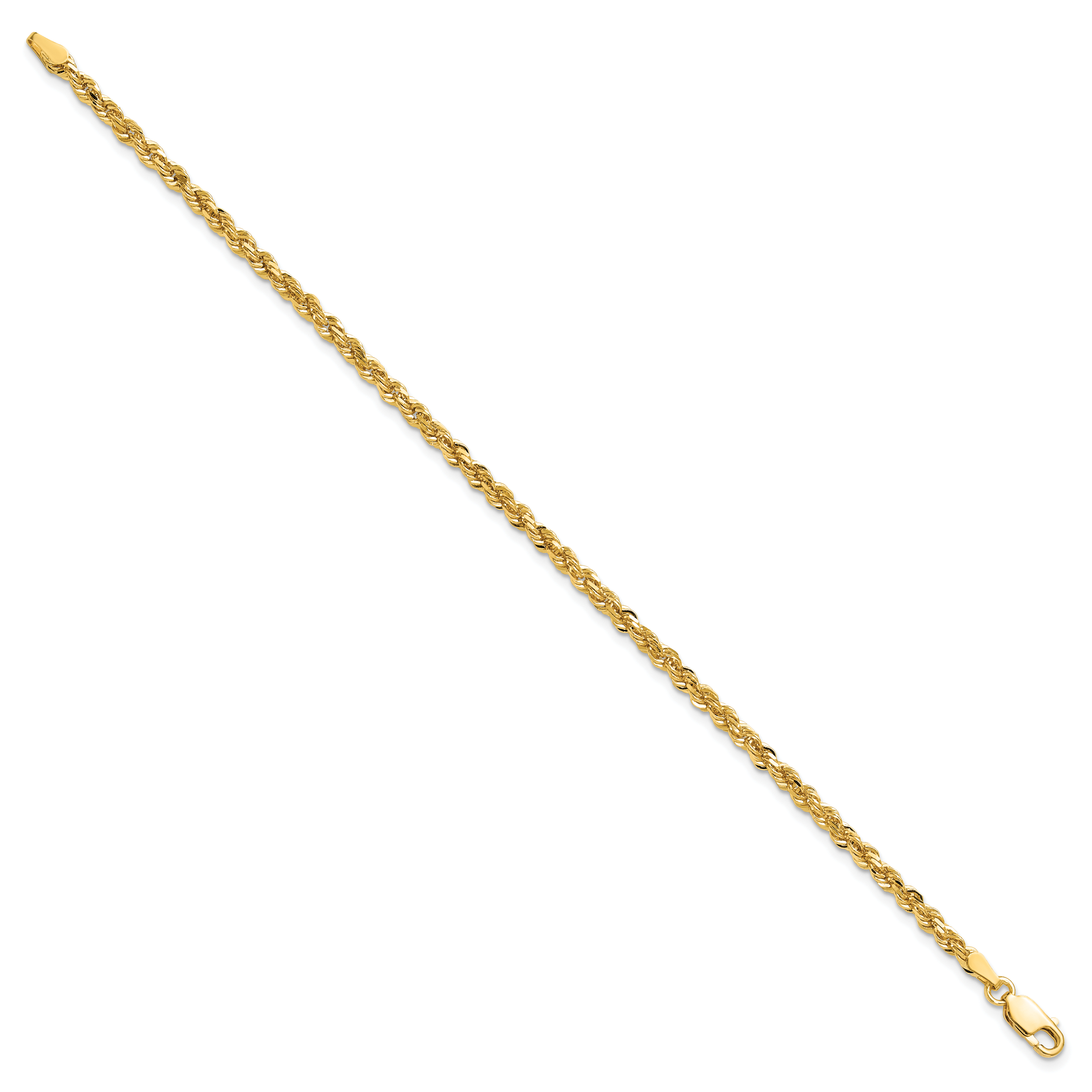 10k 3mm Diamond-cut Rope Chain Secondary image