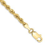 10K None 3.0mm Rope Chain - 9 in
