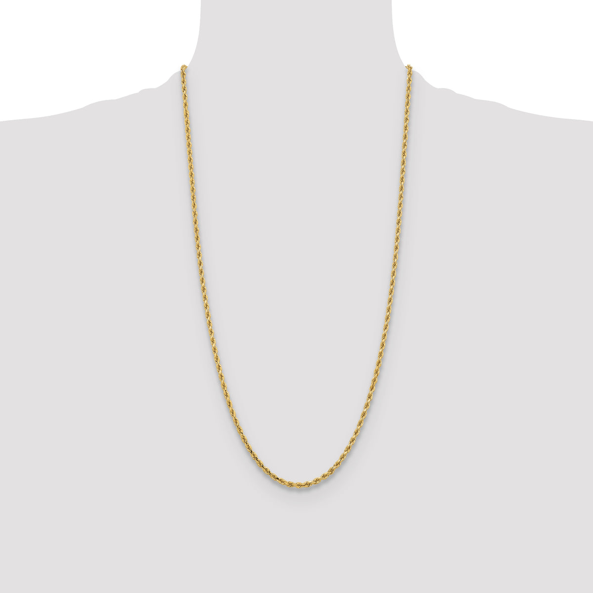10k 3.25mm Diamond-cut Rope Chain
